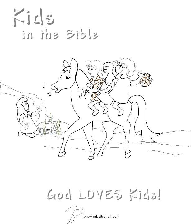 Kids in the Bible Coloring Book Page